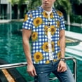 thumbnail image 6 of KLL Sunflowers for Men's Baseball Shirts,Short Sleeve Casual Shirts Button Down Shirt for Men Beach Summer Wedding Shirt-Large, 6 of 7