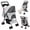 Grey, variant on Yedigre 4-Wheel Foldable Pet Stroller for Small Dogs & Cats – Breathable Mesh Windows, Cup Holder & Storage Basket, Holds 22lbs