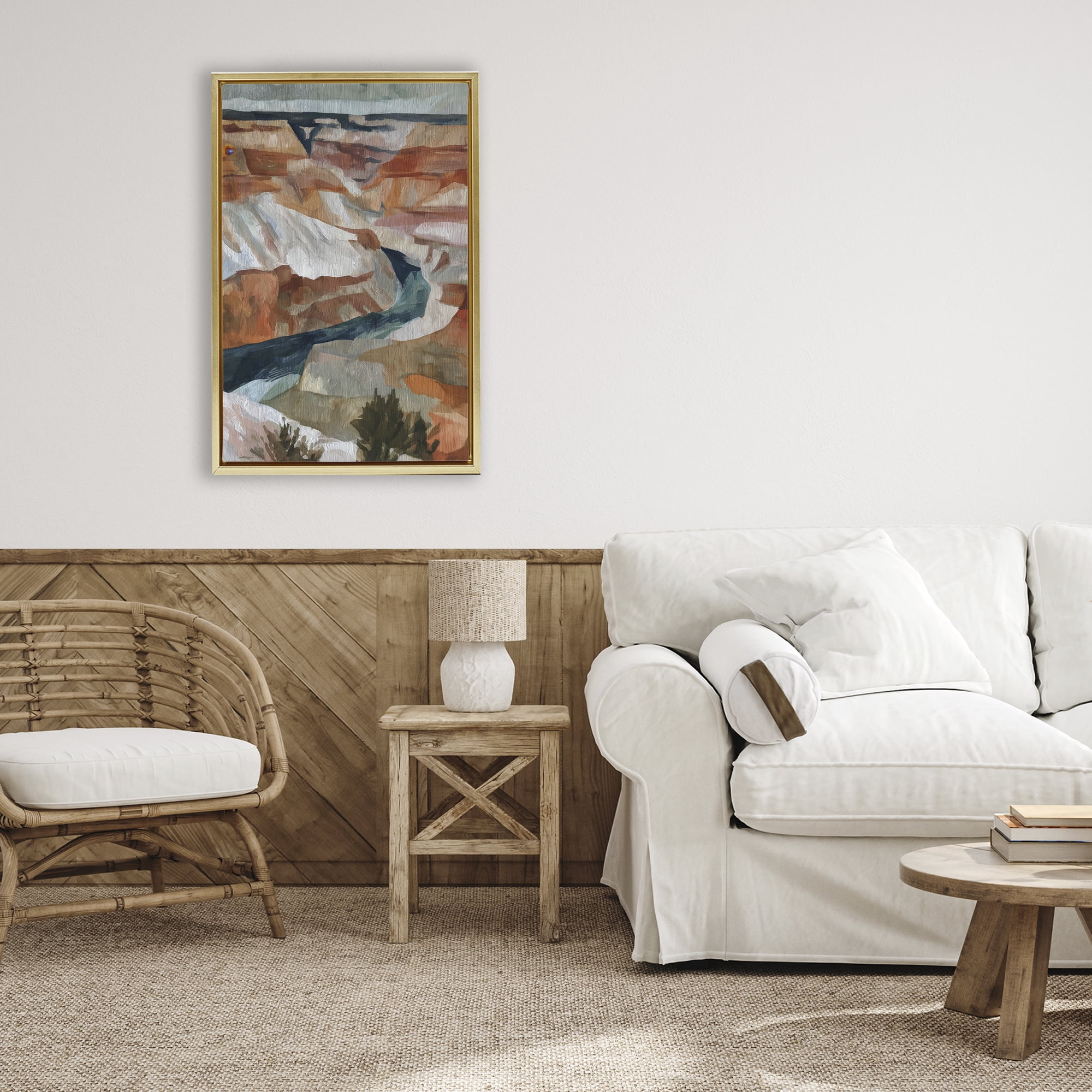 Stupell Industries Canyon Rim Textures Impression Gold Framed Floater Canvas Wall Art, design by Chromatic Storm Studio