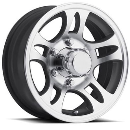 Sendel T03 15" 6-Lug Boat Camper RV Trailer Wheel Rim Black Machined (QTY 1)