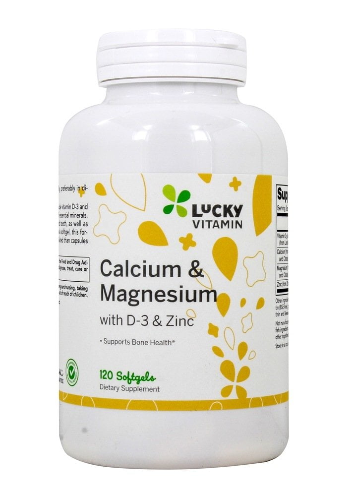 LuckyVitamin Calcium Magnesium with Vitamin D3 & Zinc 120 Softgels