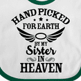thumbnail image 4 of Inktastic Handpicked for Earth by My Sister in Heaven with Angel Wings Boys or Girls Baby Bib, 4 of 4