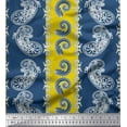 thumbnail image 1 of Soimoi Yellow Cotton Voile Fabric Stripe & Paisley Fabric Prints By Yard 42 Inch Wide, 1 of 1