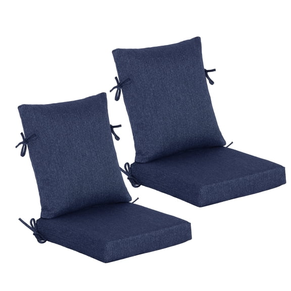 Goodgoods 20" x 42" Outdoor Patio Chair Cushions Set of 2, Water & Fade Resistant, Indigo