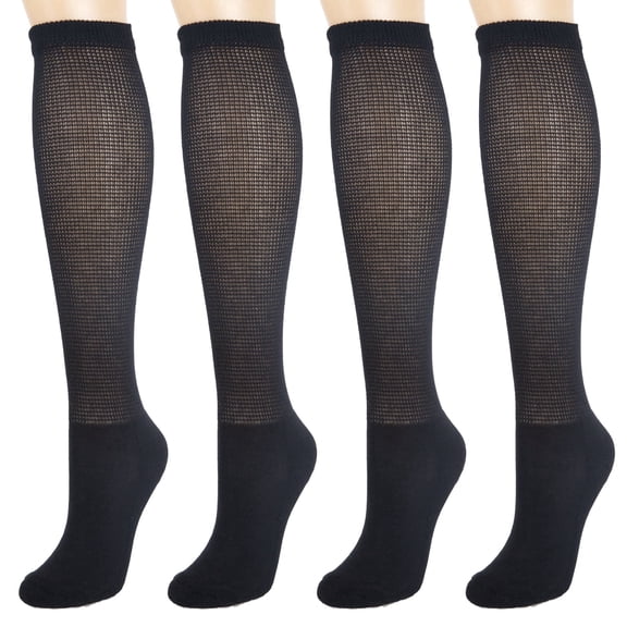 Athlemo Diabetic Crew Socks 4 Pack Breathable Non Binding Socks