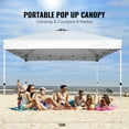 thumbnail image 3 of VEVOR Pop Up Canopy Tent, 10 x 10 ft, 250 D PU Silver Coated Tarp, with Portable Roller Bag and 4 Sandbags, Waterproof and Sun Shelter Gazebo, 3 of 10