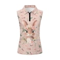 thumbnail image 2 of Uorisanigo Floral Rabbit Womens Quick Dry Zip Up Workout Tennis Tops Size XS Fashion Sleeveless Hiking Running Workout Tops for Women Relaxed Daily Wear, 2 of 7