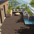 thumbnail image 3 of Alden design 12" x 12" Interlocking Wood Flooring Tiles for Indoor & Outdoor, 27pcs, Black, 3 of 10