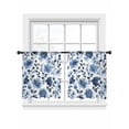 thumbnail image 2 of Blue Flowers Sheer Curtains 45 Inches Long 2 Panels Retro Spring Watercolor Floral Light Filtering Semi Sheer Window Curtains Drapes for Bedroom Living Room 52"x45", 2 of 7