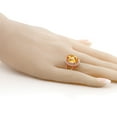 thumbnail image 3 of Gem Stone King 7.17 Ct Oval Checkerboard Yellow Citrine 18K Rose Gold Plated Silver Ring, 3 of 4