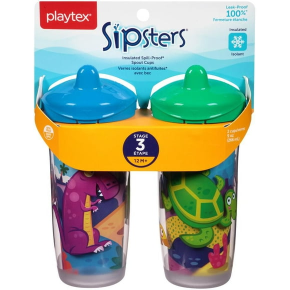 Verres d’entraînement antifuites Sipsters de Playtex Baby avec bec pour enfants Paq. de 2. Stage 3