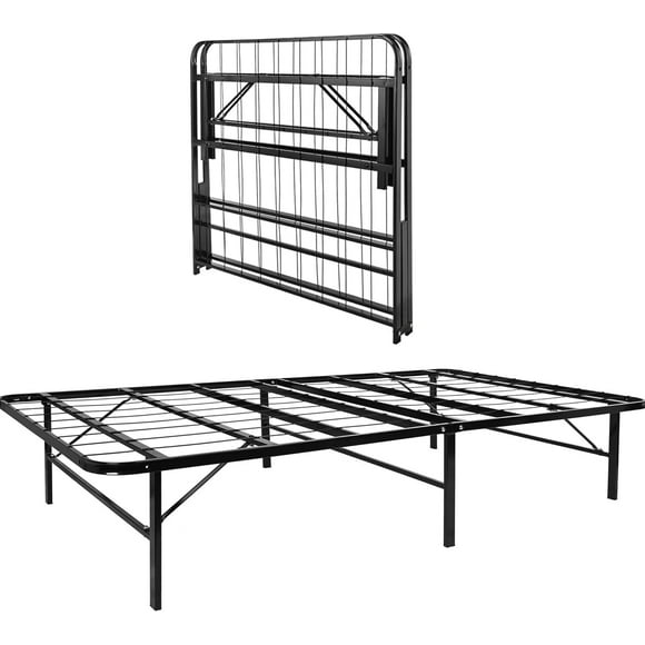 Full Size or Twin Size Foldable Bed Frames, 14" Metal Platform Bed Mattress Foundation Sturdy Steel Bed Frame, No Box Spring Needed, Noise Free