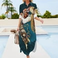 thumbnail image 3 of St. Bridie - Carried by Angels. Celtic Angelic art. Long Sleeved Shirt Dress women's summer jumpsuit beach dress, 3 of 6