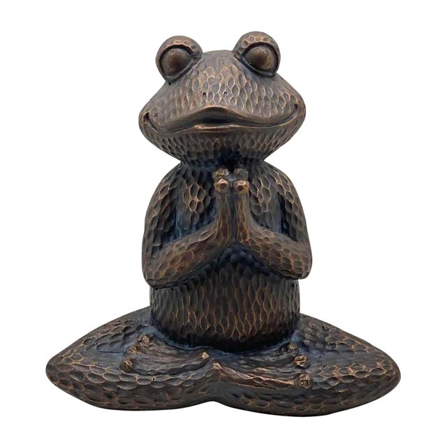 Sagebrook Home Résine, 17" H Yoga Grenouille, Mettalic Bleu