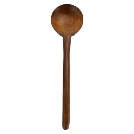 HONMEET Wooden Ladle Coffee Color Sturdy Comfortable Handle Kitchen Tool No Scratch