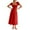 Red, variant on MIXUE Summer Dresses for Women Solid Color Square Collar Short Sleeve Split Slim Maxi Dress Outwear,Red,XL