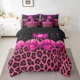 thumbnail image 2 of jejeloiu Safari Animal Print 7-Piece Twin Bedding Sets,Pink Leopard Pattern Bedding Comforter Set For Adults Reversible, 2 of 8