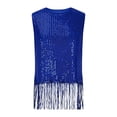 thumbnail image 5 of Laqbezok Women's Sequin Fringe Tank Top Sleeveless Round Neck Sparkly Shimmer Party Tassel Cropped Shiny Outfit, 5 of 10