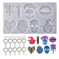 thumbnail image 3 of CNKOO  DIY Silicone Keychain Mold Silicone Baking Fondant Molds Keychain Pendant Clay Mold DIY Keychain Decoration with 10 Pcs Key Rings, 3 of 8