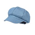 thumbnail image 2 of ZHISHINE Women's Denim Newsboy Cap, Octagonal Soft Peaked Beret Hat, Adjustable Unisex Vintage Casual Cap For All Seasons Daily Travel Outfits Light Blue One Size, 2 of 6