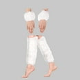 thumbnail image 2 of LSQii Wrist and Leg Warmers Set Fluffy Faux Fuzzy Boot Covers for Women Solid Color Long Plush Warms Socks for Stage Performances Winter Spring White, 2 of 4