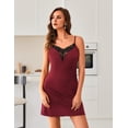 thumbnail image 5 of Ekouaer Women' Lace Trim Cami Sleep Dress Loungewear Cute Night Gowns for Women, 5 of 6