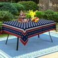 thumbnail image 2 of Fourth of July Outdoor Tablecloth with Umbrella Hole Memorial Day Patriotic Table Cloth American Flag, Stars Partio Table Cloths with Zipper-60 x102 Rectangle, 2 of 6