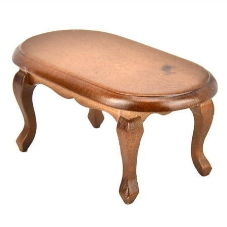 Restore Teak Table LAFGUR Mini Tea Table, Tea Table Model,1:12 Pocket Wooden Tea Desk Coffee Table Model Wonderful Living Room Accessories ()