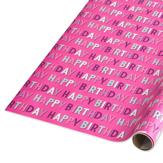 JAM Paper Hot Pink Glitter Wrapping Paper, All Occasion, 25 Sq. ft