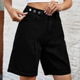 thumbnail image 6 of Women's Denim Shorts High Waisted Wide Leg Stretchy Jorts Casual Summer Fashion Jeans with Pockets, 6 of 8
