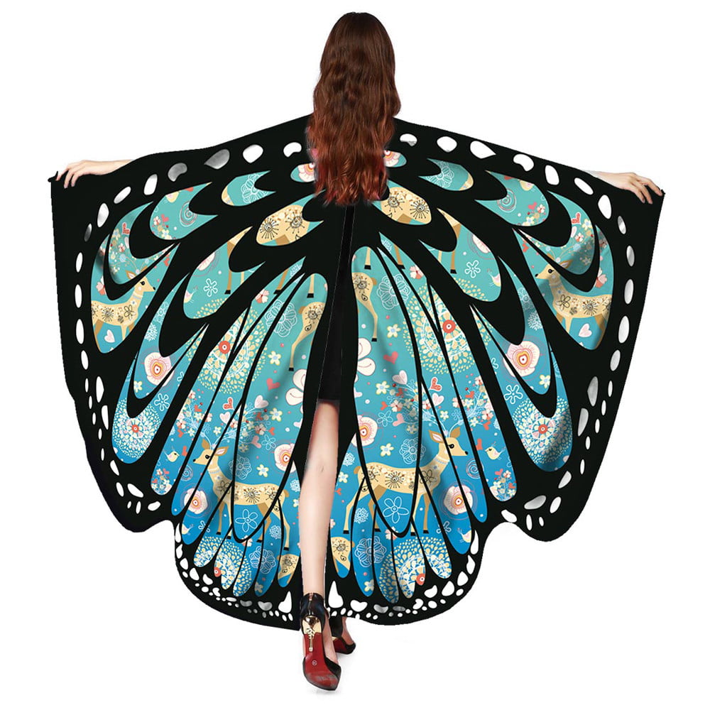 Child Girl's Butterfly Wings Shawl Scarves Nymph Pixie Poncho Costume Accessory