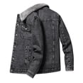 thumbnail image 3 of Men's Plus Velvet Thicken Jean Coat Winter Warm Fleece Lining Denim Jacket Outerwear Casual Slim Fit Sherpa Jackets Up to 65% off Clear!Clearance!!!, 3 of 3