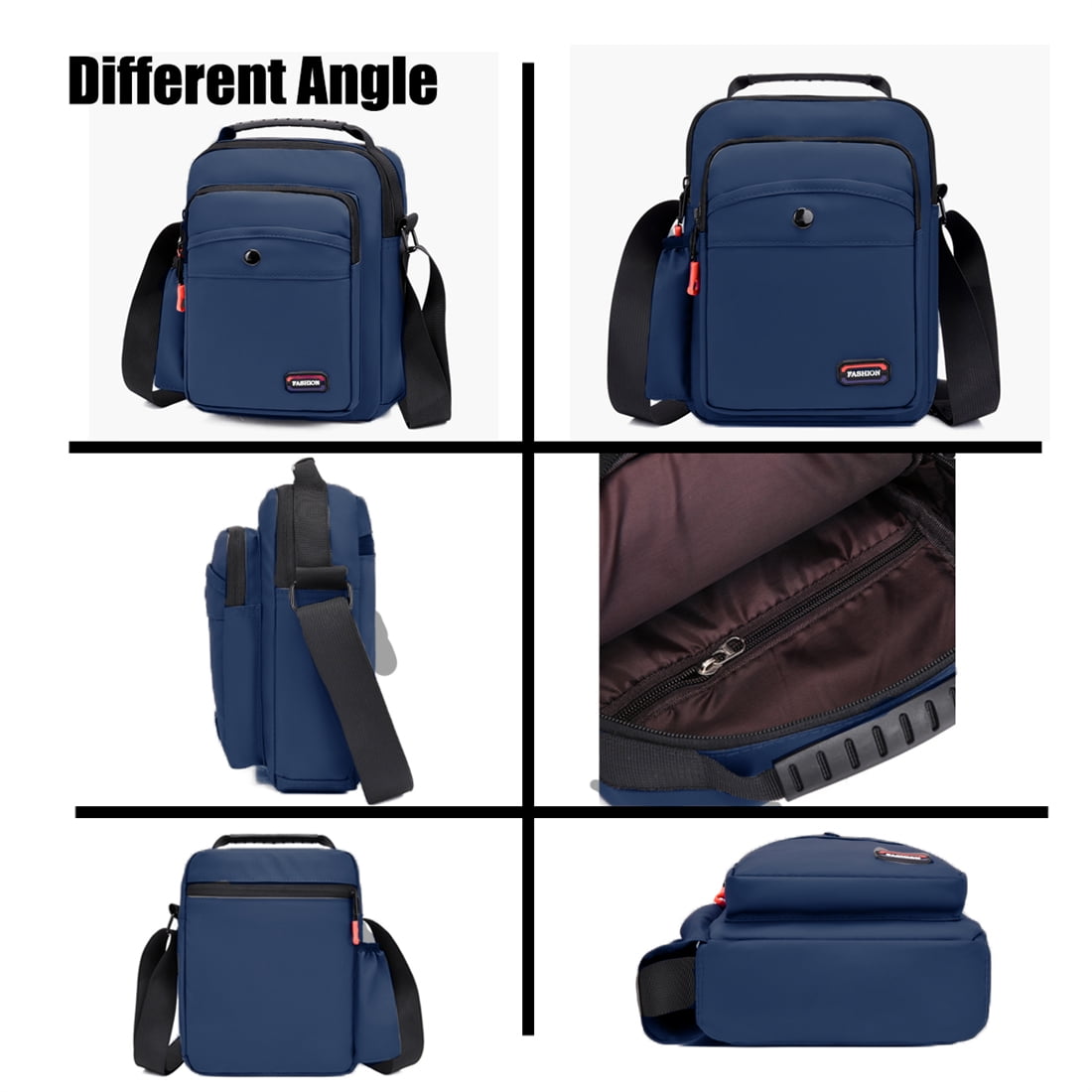 Crossbody Bags for Men Women Teens Messenger Bag Waterproof Oxford Nylon Crossbody Sling Bag Blue