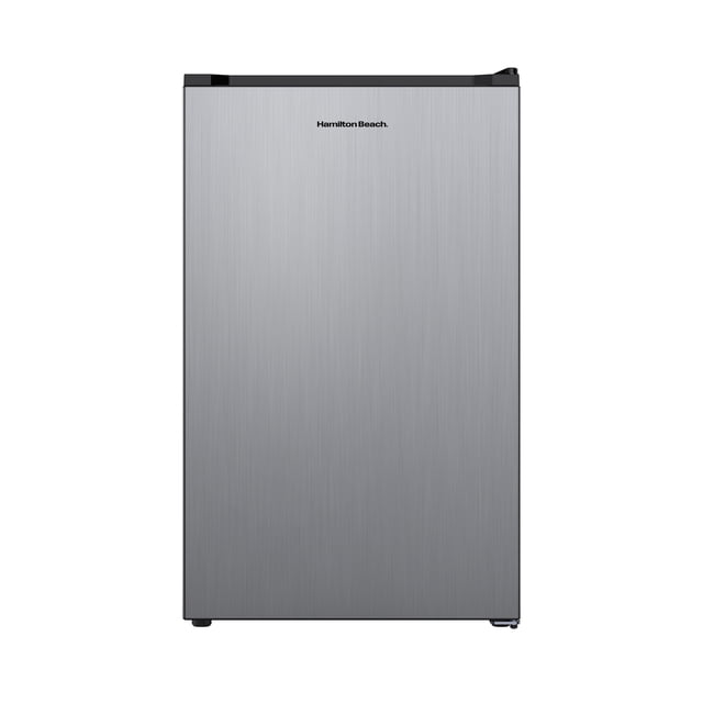 Hamilton Beach 4.3 Cu.Ft Mini Fridge, All Refrigerator (No Freezer), Compact Refrigerator, Energy Star, Reversible Door, Stainless Steel
