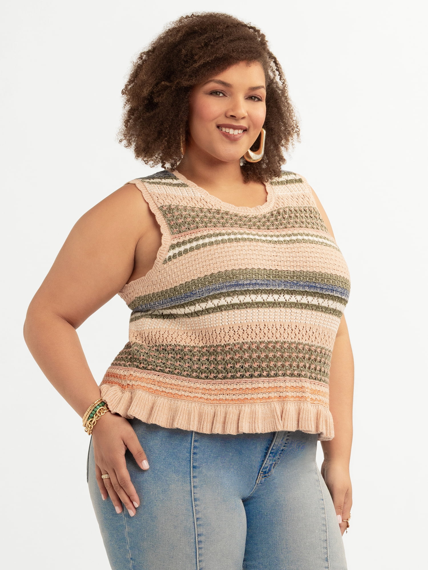 Jessica Simpson Women's Plus Reya Sweater Tank, Sizes 0X-4X