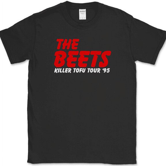 The Beets Killer Tofu Tour 95 T-Shirt Funny Cartoon Doug Band Tee - Black, S