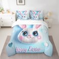 thumbnail image 2 of Erosebridal Kawaii Rabbit Bedding Queen Size,Happy Easter Comforter Sets with Sheets,Lightweight Reversible Bedding Sets Queen Size,Cartoon Decor,7 Pieces, 2 of 5