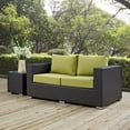 thumbnail image 5 of Modern Contemporary Urban Design Outdoor Patio Balcony Loveseat Sofa, Green, Rattan, 5 of 5