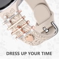 thumbnail image 4 of Comvin Flower Engraved Band Compatible with Samsung Galaxy Watch 8 Band 40mm 44mm/Galaxy Watch 8 Classic 46mm, Cute Soft Silicone Band with Charms Accessories for Women (With Band), 4 of 6