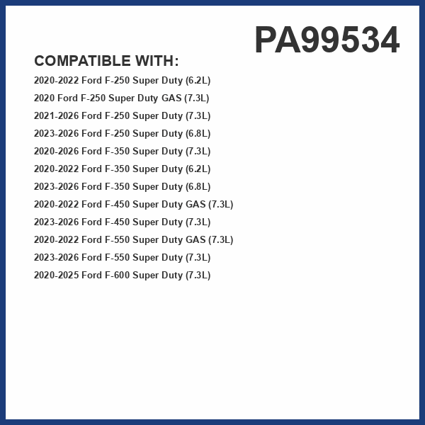 PG Engine Air Filter PA99534 | Fits 2020-2025 Ford F-350 Super Duty, 2020-2024 F-550 Super Duty, F-450 Super Duty, F-600 Super Duty, 2020-2022 F-250 Super Duty