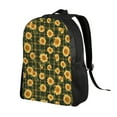 thumbnail image 6 of Easygd Black Ink Green Plaid Sunflower Versatile and Stylish Backpack: Comfort, Storage, and Durability for College,Work, Travel, and Everyday Use, 6 of 8