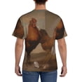 thumbnail image 3 of Vsdgher Oil Painting Chicken And Duck Print Men's Dry Fit Mesh Athletic Shirts Moisture Wicking Tennis T-Shirt Tops, 3 of 9