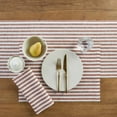 thumbnail image 3 of Solino Home Linen Cloth Placemats Set of 4 - Amalfi Stripe 100% Pure Linen Cinnamon and White Farmhouse Placemats 14 x 19 Inch for Fall, Autumn, Halloween, Thanksgiving, 3 of 4