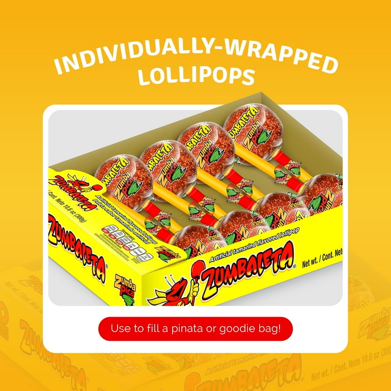 Zumba Pica Zumbaleta Tamarind Lollipops, Mexican Tamarind Flavored