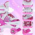 thumbnail image 2 of Patins à Roulettes pour Filles Garçons pour Enfants 4 Tailles Réglables Lumineux, 2 of 7