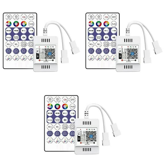 3X DC12-24V 28 Key RF Controller WiFi APP Music Voice Remote Control for WS2812B WS2811 RGB LED Strip Light Home Dimmer