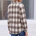 thumbnail image 5 of Dweltoz Womens Plaid Shirts Button Down Blouses Roll Up Long Sleeve Plaid Shackets Casual Loose Fit Fall Shirts Business Trendy Tops With Pockets,Khaki S, 5 of 7