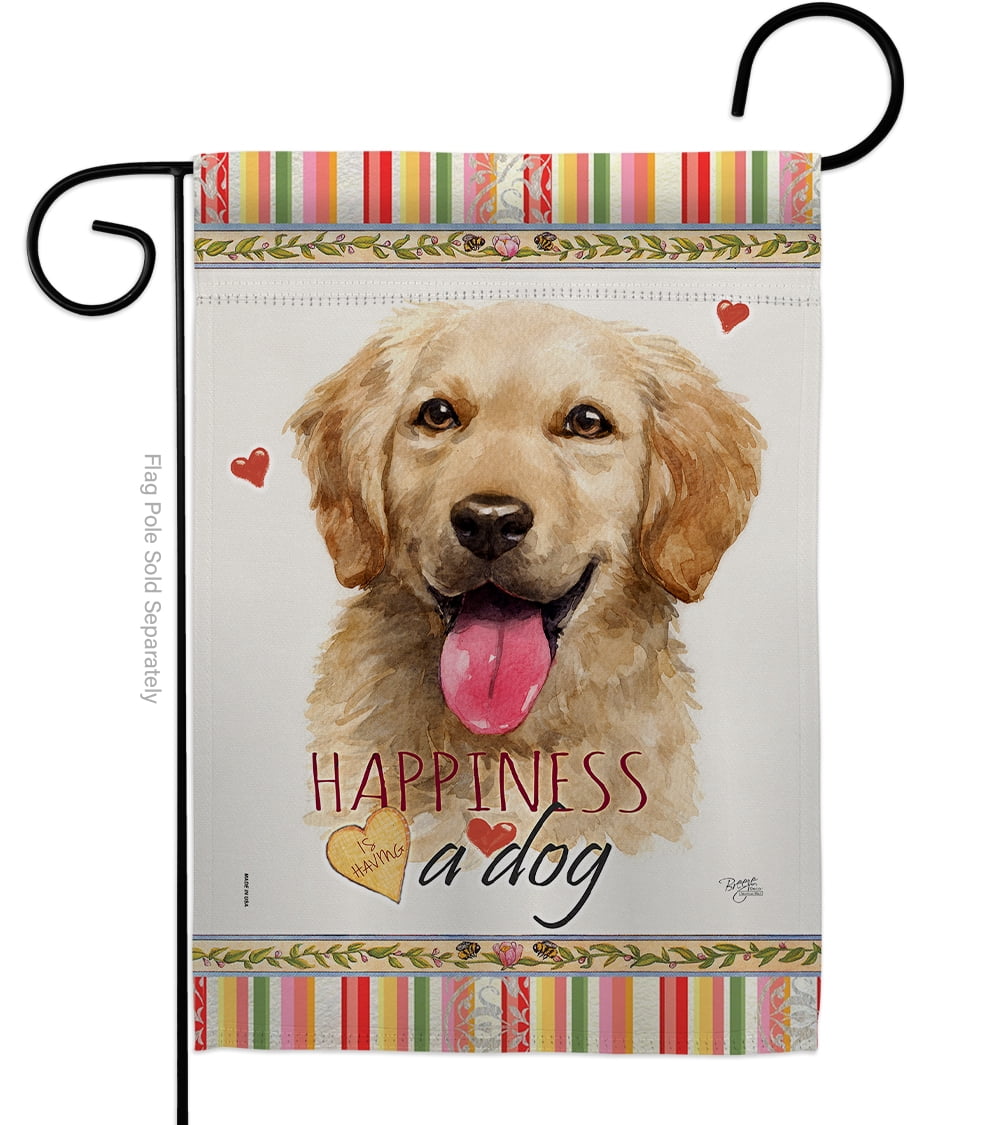 Dog Golden Retriever Happiness Garden Flag Animals 13 X18.5 Double