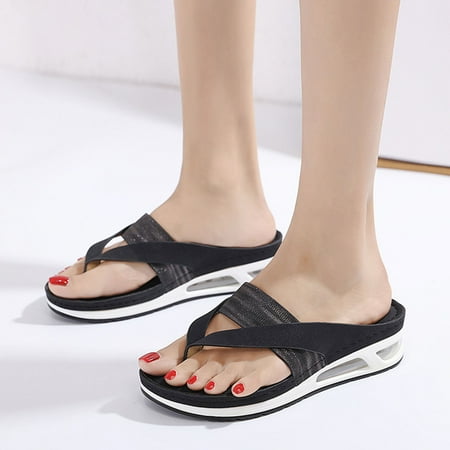 

Yedhsi Sandals Women s Plus Size Lightweight Retro Shoes Massage Flip-flops Soft Bottom Wedge Slippers Women s Slippers