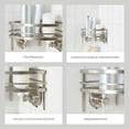 thumbnail image 4 of Better Homes & Gardens StyleGrip™ Corner Suction Mount Shower Caddy w/Hooks, Satin Nickel, 4 of 10